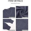 imageBTFBM Womens Casual V Neck Ribbed Knit Shirts 2025 Fall Pullover Tunic Tops Loose Balloon Long Sleeve Blouses TopSolid Dark Grey Blue