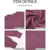 imageBTFBM Womens Casual V Neck Ribbed Knit Shirts 2025 Fall Pullover Tunic Tops Loose Balloon Long Sleeve Blouses TopSolid Dusty Pink