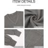 imageBTFBM Womens Casual V Neck Ribbed Knit Shirts 2025 Fall Pullover Tunic Tops Loose Balloon Long Sleeve Blouses TopSolid Grey