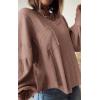 imageBTFBM Womens Casual V Neck Ribbed Knit Shirts 2025 Fall Pullover Tunic Tops Loose Balloon Long Sleeve Blouses TopSolid Khaki