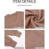 imageBTFBM Womens Casual V Neck Ribbed Knit Shirts 2025 Fall Pullover Tunic Tops Loose Balloon Long Sleeve Blouses TopSolid Khaki