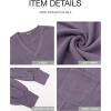 imageBTFBM Womens Casual V Neck Ribbed Knit Shirts 2025 Fall Pullover Tunic Tops Loose Balloon Long Sleeve Blouses TopSolid Taro Purple