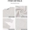 imageBTFBM Womens Casual V Neck Ribbed Knit Shirts 2025 Fall Pullover Tunic Tops Loose Balloon Long Sleeve Blouses TopSolid White