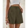 imageBTFBM Womens Shorts Dressy Casual Summer 2025 High Waisted Tailored Pleated Business Work Trouser Shorts with PocketsArmy Green