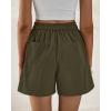 imageBTFBM Womens Shorts Dressy Casual Summer 2025 High Waisted Tailored Pleated Business Work Trouser Shorts with PocketsArmy Green