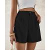 imageBTFBM Womens Shorts Dressy Casual Summer 2025 High Waisted Tailored Pleated Business Work Trouser Shorts with PocketsBlack