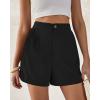 imageBTFBM Womens Shorts Dressy Casual Summer 2025 High Waisted Tailored Pleated Business Work Trouser Shorts with PocketsBlack