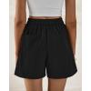imageBTFBM Womens Shorts Dressy Casual Summer 2025 High Waisted Tailored Pleated Business Work Trouser Shorts with PocketsBlack