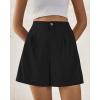 imageBTFBM Womens Shorts Dressy Casual Summer 2025 High Waisted Tailored Pleated Business Work Trouser Shorts with PocketsBlack