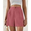 imageBTFBM Womens Shorts Dressy Casual Summer 2025 High Waisted Tailored Pleated Business Work Trouser Shorts with PocketsDusty Pink