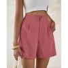 imageBTFBM Womens Shorts Dressy Casual Summer 2025 High Waisted Tailored Pleated Business Work Trouser Shorts with PocketsDusty Pink