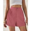 imageBTFBM Womens Shorts Dressy Casual Summer 2025 High Waisted Tailored Pleated Business Work Trouser Shorts with PocketsDusty Pink