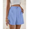 imageBTFBM Womens Shorts Dressy Casual Summer 2025 High Waisted Tailored Pleated Business Work Trouser Shorts with PocketsLight Blue