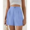 imageBTFBM Womens Shorts Dressy Casual Summer 2025 High Waisted Tailored Pleated Business Work Trouser Shorts with PocketsLight Blue