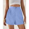 imageBTFBM Womens Shorts Dressy Casual Summer 2025 High Waisted Tailored Pleated Business Work Trouser Shorts with PocketsLight Blue