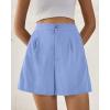 imageBTFBM Womens Shorts Dressy Casual Summer 2025 High Waisted Tailored Pleated Business Work Trouser Shorts with PocketsLight Blue
