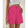 imageBTFBM Womens Shorts Dressy Casual Summer 2025 High Waisted Tailored Pleated Business Work Trouser Shorts with PocketsRose Red