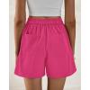 imageBTFBM Womens Shorts Dressy Casual Summer 2025 High Waisted Tailored Pleated Business Work Trouser Shorts with PocketsRose Red
