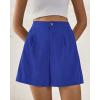imageBTFBM Womens Shorts Dressy Casual Summer 2025 High Waisted Tailored Pleated Business Work Trouser Shorts with PocketsRoyal Blue