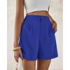 imageBTFBM Womens Shorts Dressy Casual Summer 2025 High Waisted Tailored Pleated Business Work Trouser Shorts with PocketsRoyal Blue