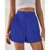 imageBTFBM Womens Shorts Dressy Casual Summer 2025 High Waisted Tailored Pleated Business Work Trouser Shorts with PocketsRoyal Blue