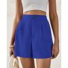 imageBTFBM Womens Shorts Dressy Casual Summer 2025 High Waisted Tailored Pleated Business Work Trouser Shorts with PocketsRoyal Blue
