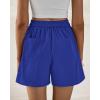 imageBTFBM Womens Shorts Dressy Casual Summer 2025 High Waisted Tailored Pleated Business Work Trouser Shorts with PocketsRoyal Blue