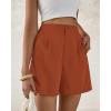 imageBTFBM Womens Shorts Dressy Casual Summer 2025 High Waisted Tailored Pleated Business Work Trouser Shorts with PocketsRust Red