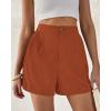 imageBTFBM Womens Shorts Dressy Casual Summer 2025 High Waisted Tailored Pleated Business Work Trouser Shorts with PocketsRust Red