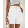 imageBTFBM Womens Shorts Dressy Casual Summer 2025 High Waisted Tailored Pleated Business Work Trouser Shorts with PocketsWhite