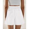 imageBTFBM Womens Shorts Dressy Casual Summer 2025 High Waisted Tailored Pleated Business Work Trouser Shorts with PocketsWhite