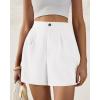 imageBTFBM Womens Shorts Dressy Casual Summer 2025 High Waisted Tailored Pleated Business Work Trouser Shorts with PocketsWhite