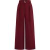 imageBTFBM Women Wide Leg Dress Pants 2025 High Waisted Button Pleated Business Casual Trousers Office Work Palazzo PantsWine Red