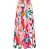 imageBTFBM Womens Floral Print Midi Maxi Skirts Summer Casual Aline Elastic High Waist Pleated Flowy Long Skirt PocketsFloral Apricot Rose Red
