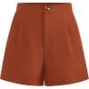 imageBTFBM Womens Shorts Dressy Casual Summer 2025 High Waisted Tailored Pleated Business Work Trouser Shorts with PocketsRust Red