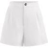 imageBTFBM Womens Shorts Dressy Casual Summer 2025 High Waisted Tailored Pleated Business Work Trouser Shorts with PocketsWhite