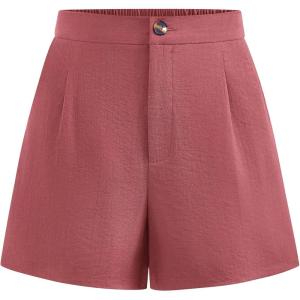 imageBTFBM Womens Shorts Dressy Casual Summer 2025 High Waisted Tailored Pleated Business Work Trouser Shorts with PocketsDusty Pink