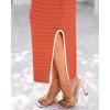 imageBTFBM Womens Knit Bodycon Midi Dress Casual Sleeveless Cover Up Dresses Crew Neck Side Slit Tank Summer Dresses 2025Orange
