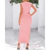 imageBTFBM Womens Knit Bodycon Midi Dress Casual Sleeveless Cover Up Dresses Crew Neck Side Slit Tank Summer Dresses 2025Pink