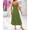 imageBTFBM Summer Maxi Dresses for Women 2025 Sleeveless Square Neck Smocked Flowy Long Beach Vacation Sundress with PocketGreen
