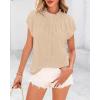 imageBTFBM Womens Dressy Casual Tops 2025 Summer Ruffle Neck Business Work Blouse Puff Short Sleeve Button Down ShirtsApricot