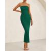 imageBTFBM Women Strapless Bodycon Lace Tube Dress 2025 Summer Back Slit Cocktail Party Formal Wedding Guest Maxi DressesGreen