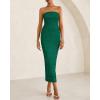 imageBTFBM Women Strapless Bodycon Lace Tube Dress 2025 Summer Back Slit Cocktail Party Formal Wedding Guest Maxi DressesGreen