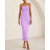 imageBTFBM Women Strapless Bodycon Lace Tube Dress 2025 Summer Back Slit Cocktail Party Formal Wedding Guest Maxi DressesPurple