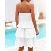 imageBTFBM Womens Summer Smocked Tube Dress Off Shoulder Strapless Casual Sundress Tiered Mini Beach Wedding Guest DressesWhite