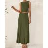 imageBTFBM Two Piece Skirt Set For Women 2025 Spring Summer Outfits Sleeveless Tank Top Elastic Waist Flowy Long Maxi SkirtsArmy Green