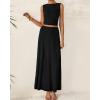 imageBTFBM Two Piece Skirt Set For Women 2025 Spring Summer Outfits Sleeveless Tank Top Elastic Waist Flowy Long Maxi SkirtsBlack