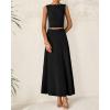 imageBTFBM Two Piece Skirt Set For Women 2025 Spring Summer Outfits Sleeveless Tank Top Elastic Waist Flowy Long Maxi SkirtsBlack