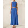 imageBTFBM Two Piece Skirt Set For Women 2025 Spring Summer Outfits Sleeveless Tank Top Elastic Waist Flowy Long Maxi SkirtsBlue