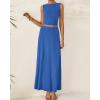 imageBTFBM Two Piece Skirt Set For Women 2025 Spring Summer Outfits Sleeveless Tank Top Elastic Waist Flowy Long Maxi SkirtsBlue